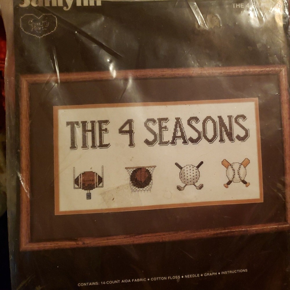 Janlynn Counted Cross Stitch #11-51 The 4 Seasons Golf Football Baseball NOS